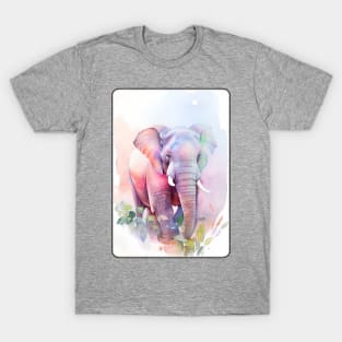 Elephant Watercolor Portrait 2 T-Shirt